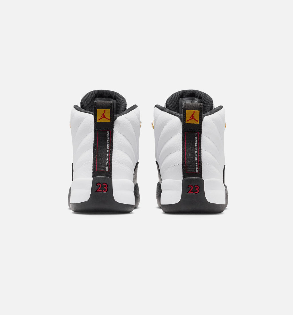 Air Jordan 12 Retro Taxi Preschool Lifestyle Shoe - White/Black/Taxi