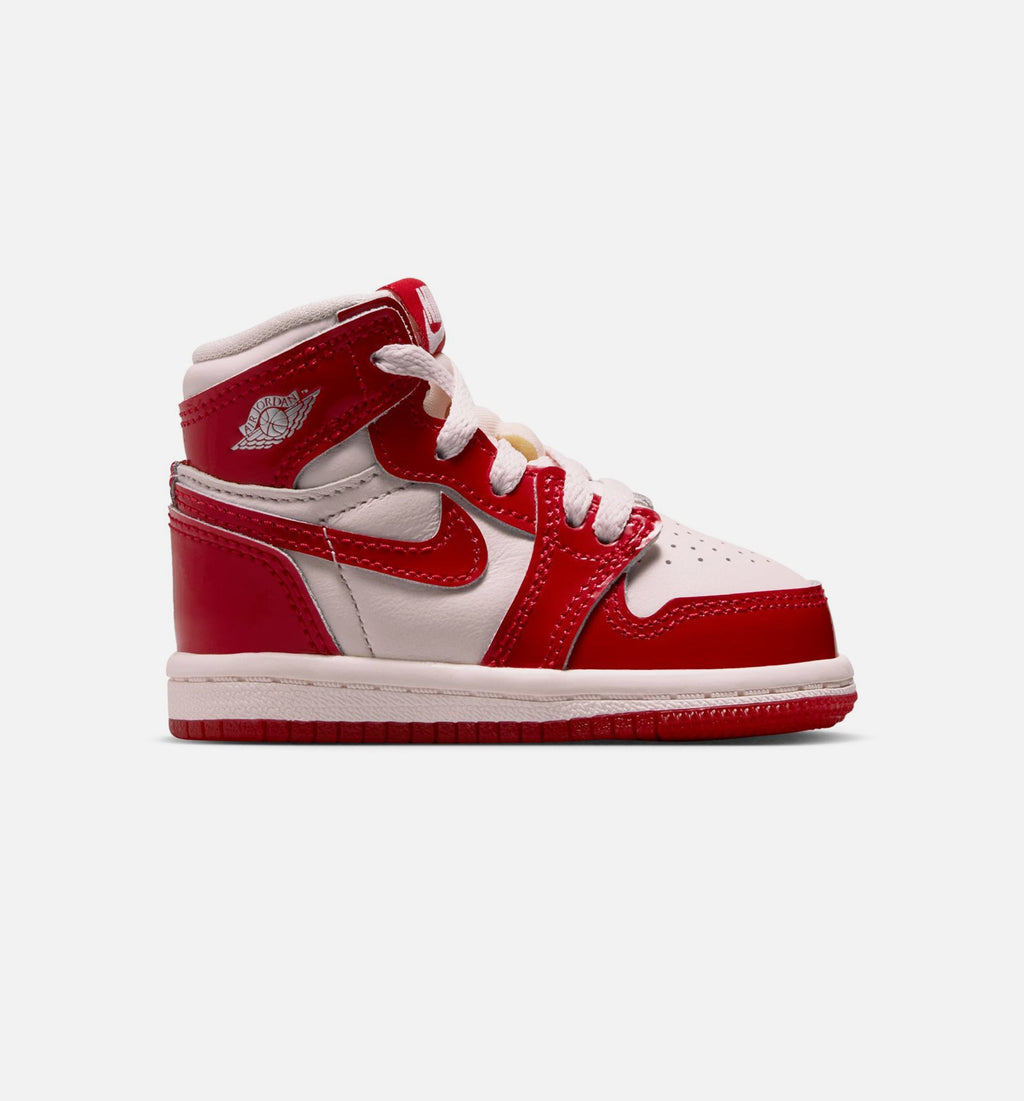 Air Jordan 1 Retro High OG Nails and Grails Infant Sneakers - University Red/Metallic Silver