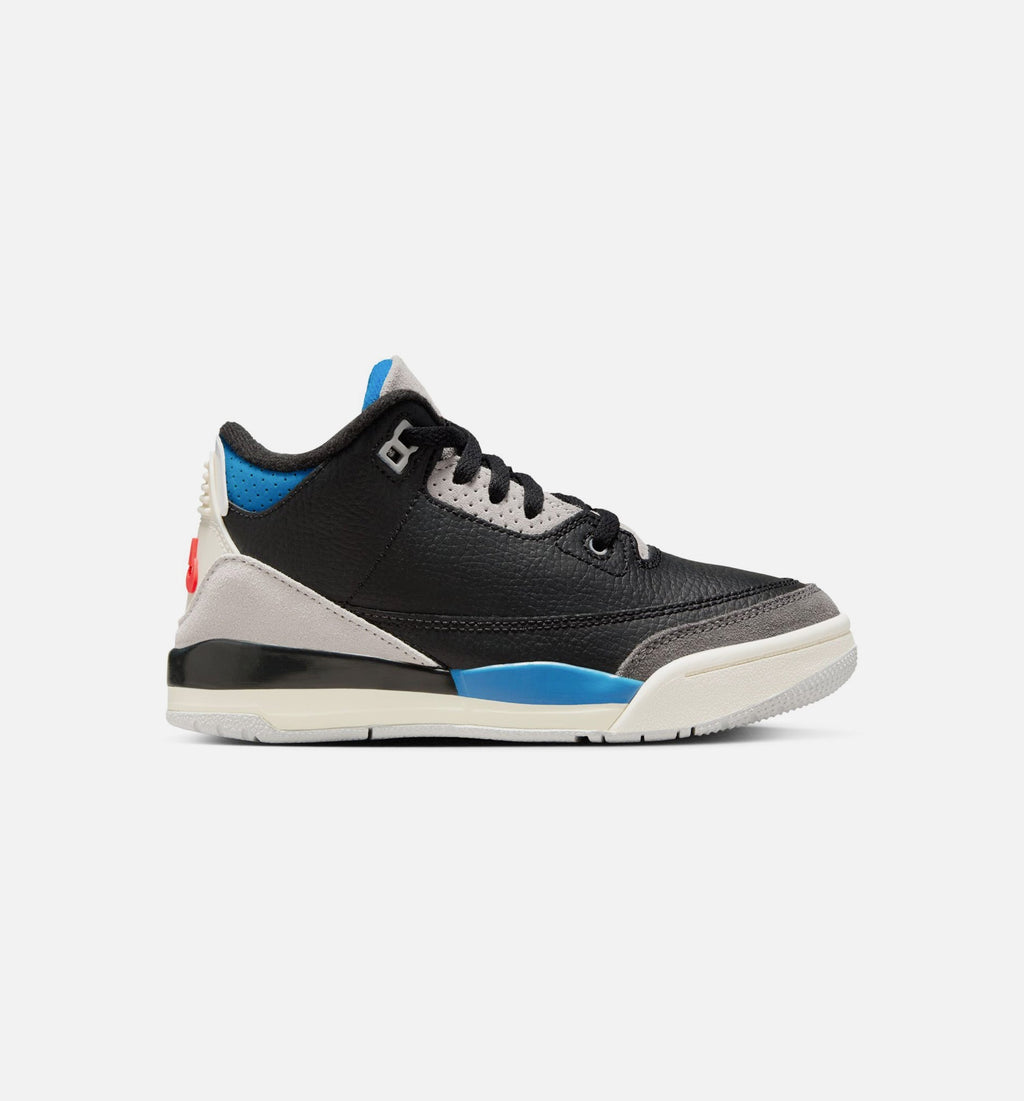 Air Jordan 3 Retro OG Rare Air | Preschool Lifestyle Shoe | Black/Chile Red/Neutral Grey