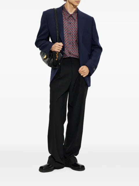 Balmain logo-patch wool blazer