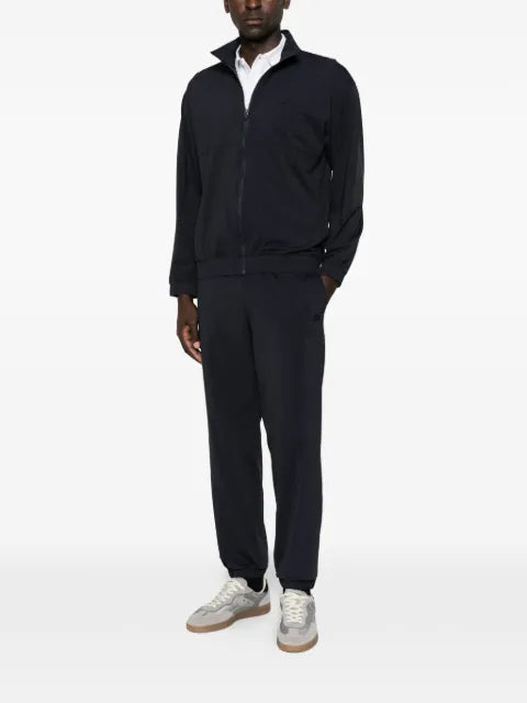 Lacoste logo-patch zip-up jacket