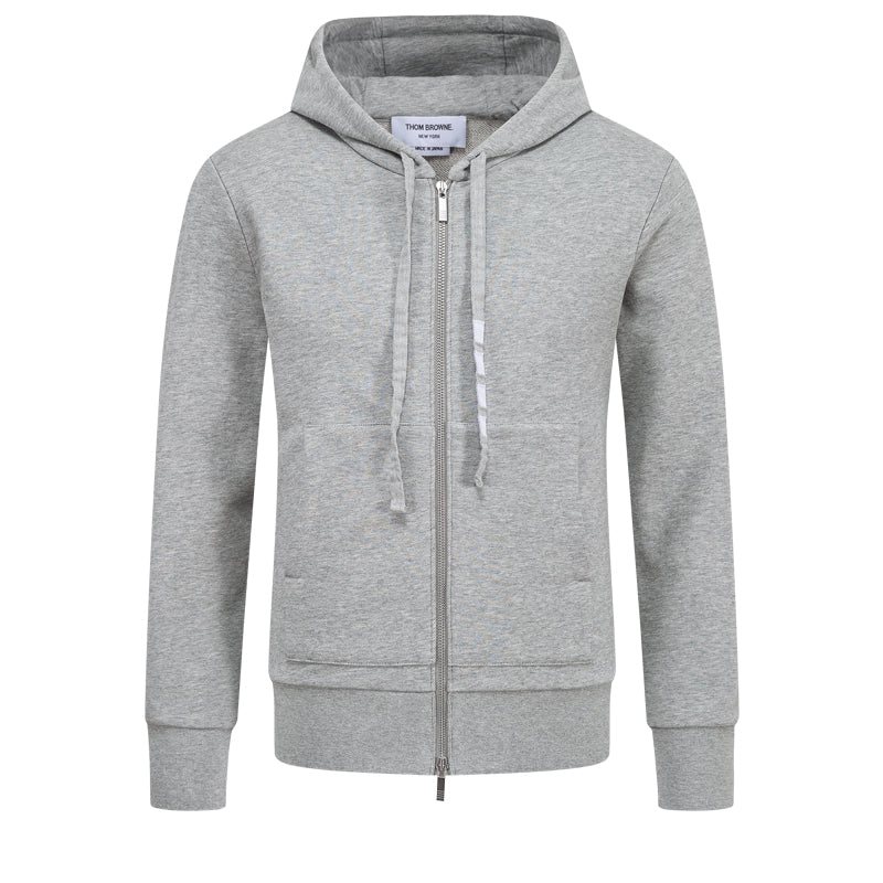 4 - Bar Embroidered Sports Hoodie - Premium Athletic Zip - Up | Thom Browne