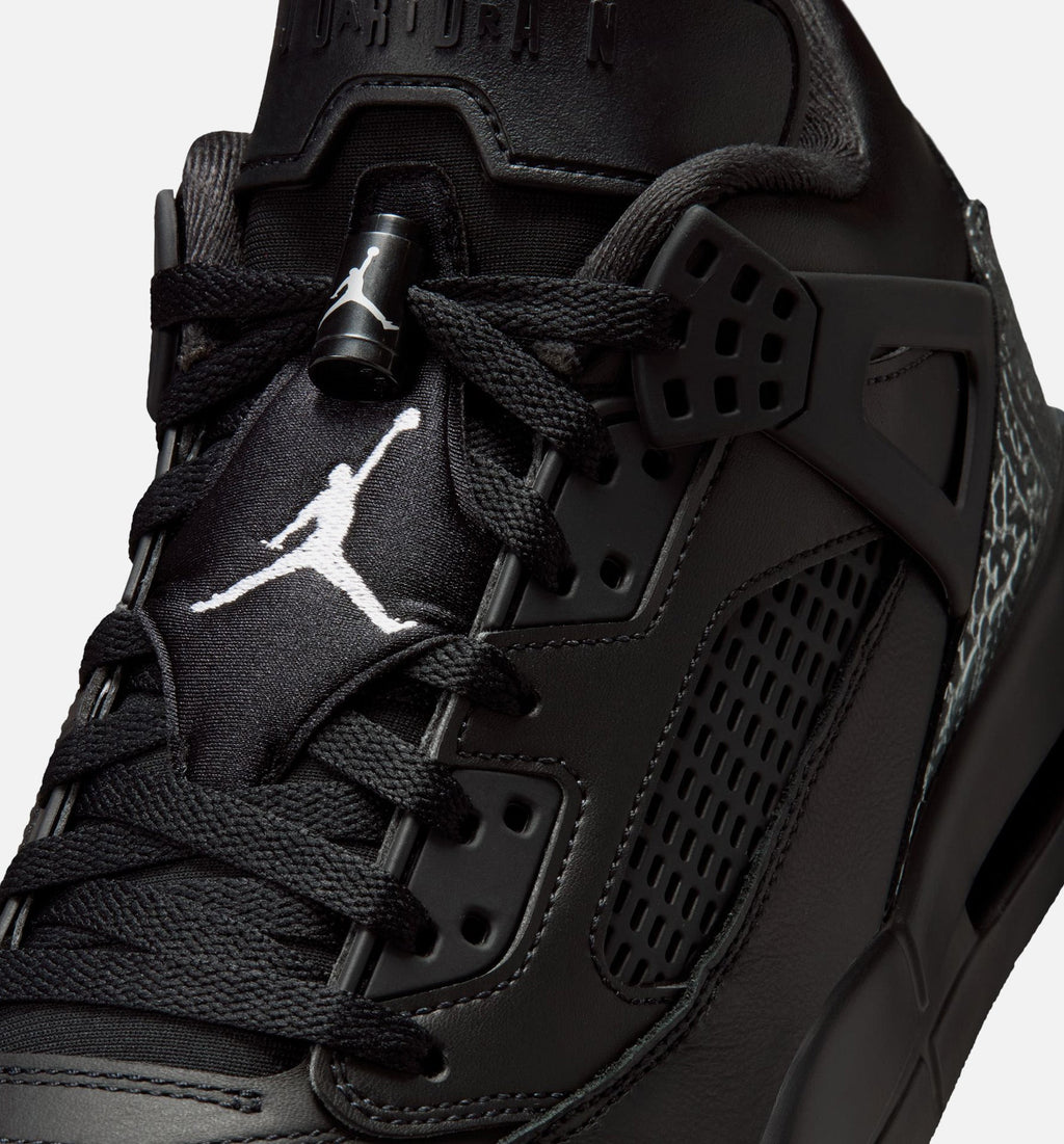 Spizike Low Men's Basketball Shoes - Black/Black/Metallic Silver