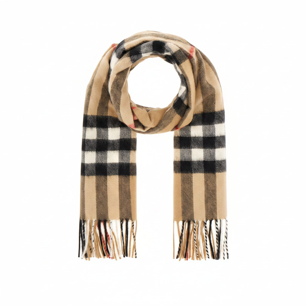 Burberry Check Scarf — Brown