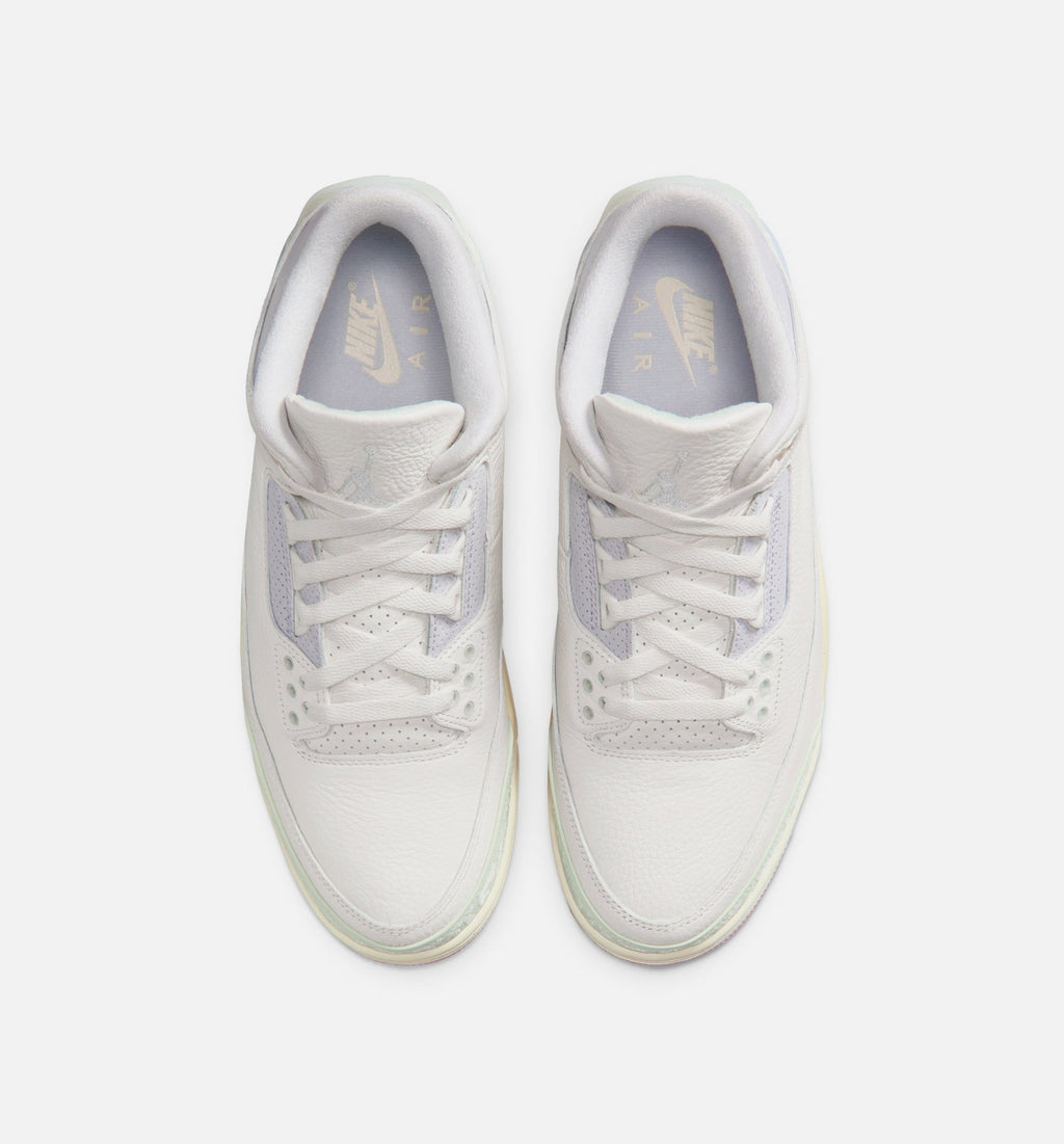 Air Jordan 3 Retro Sail and Jade Aura – Men's Lifestyle Shoe in Sail/Jade Aura/Aura/Iced Carmine