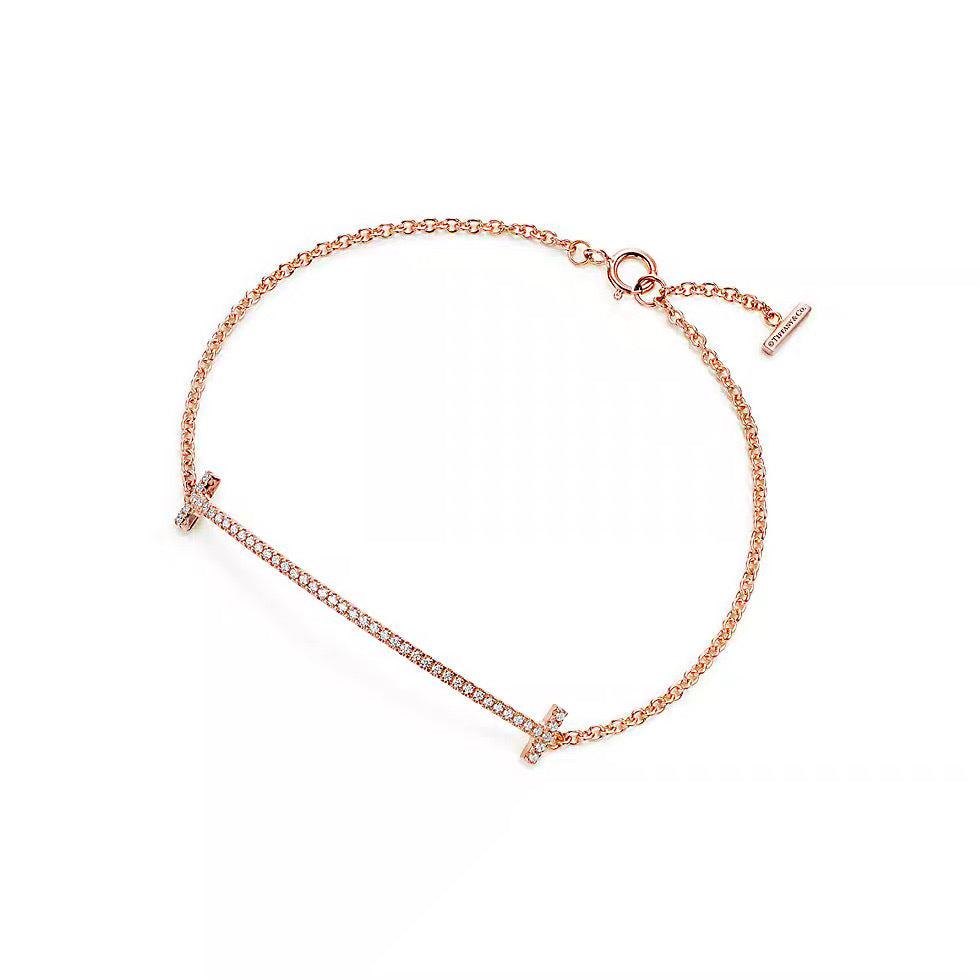 Tiffany Style Smile Cubic Zirconia 18K Gold-Plated Bracelet