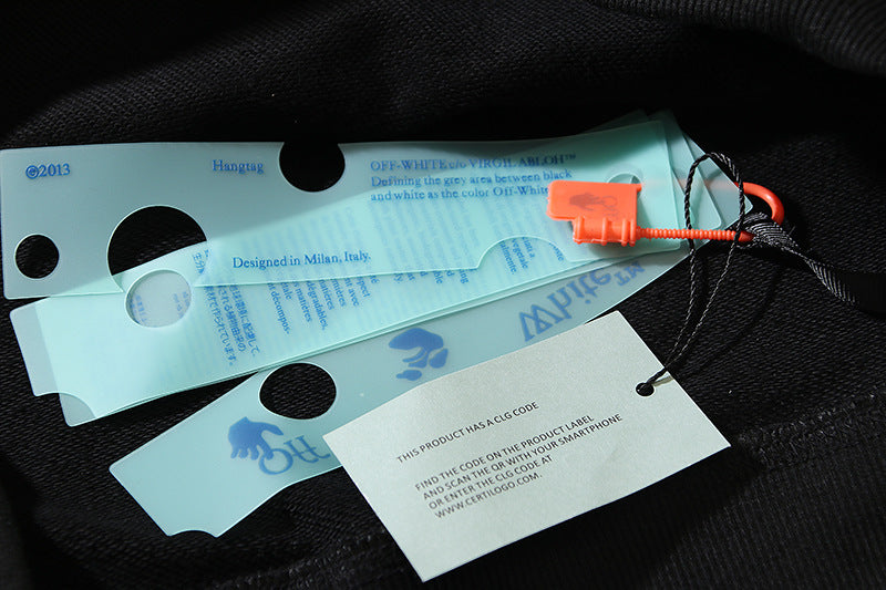 OFF WHITE Caravaggio Taped Graphic Hoodie – White & Black