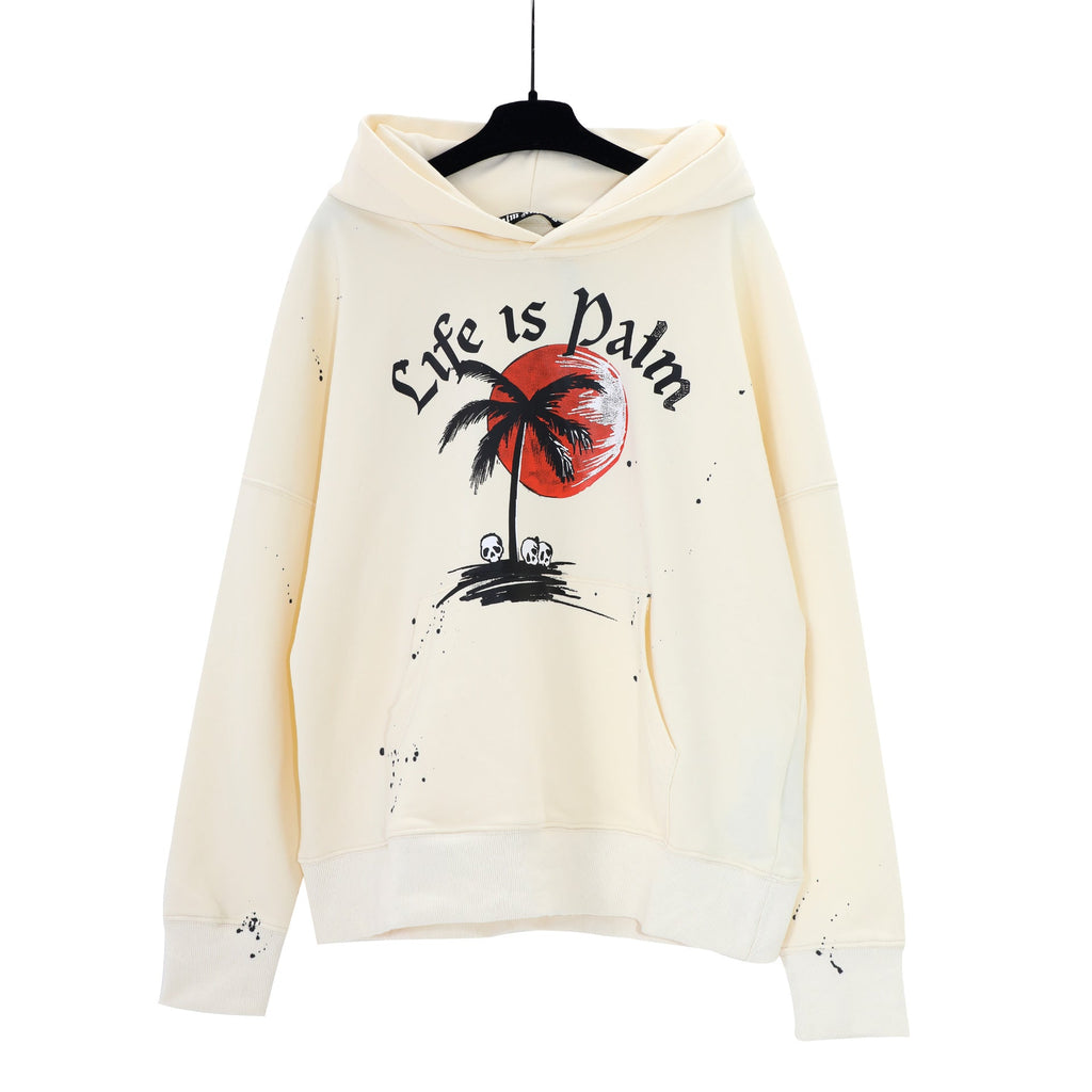 Palm Angels Logo Print Casual Unisex Pullover Hoodie