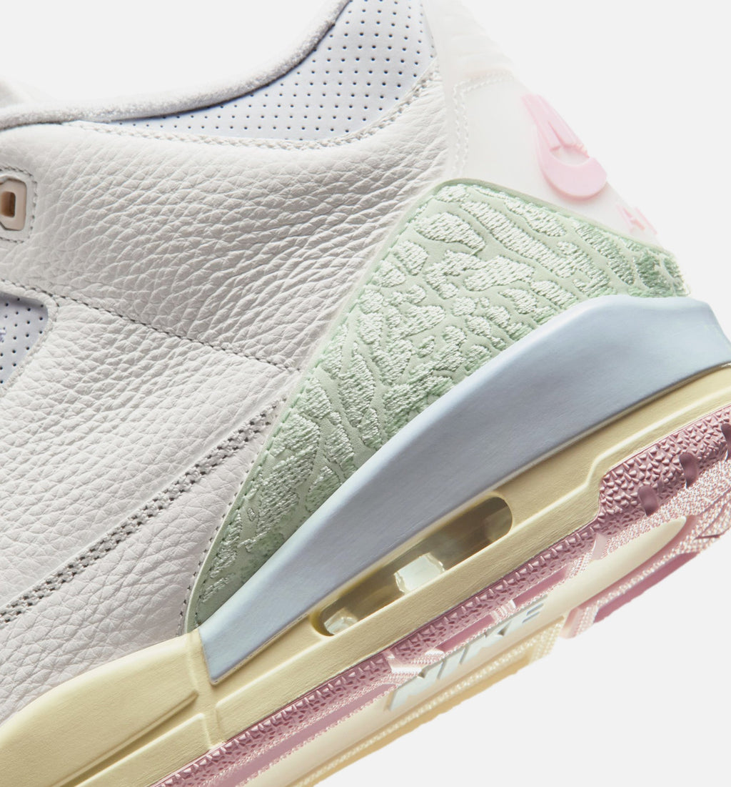 Air Jordan 3 Retro Sail and Jade Aura – Men's Lifestyle Shoe in Sail/Jade Aura/Aura/Iced Carmine
