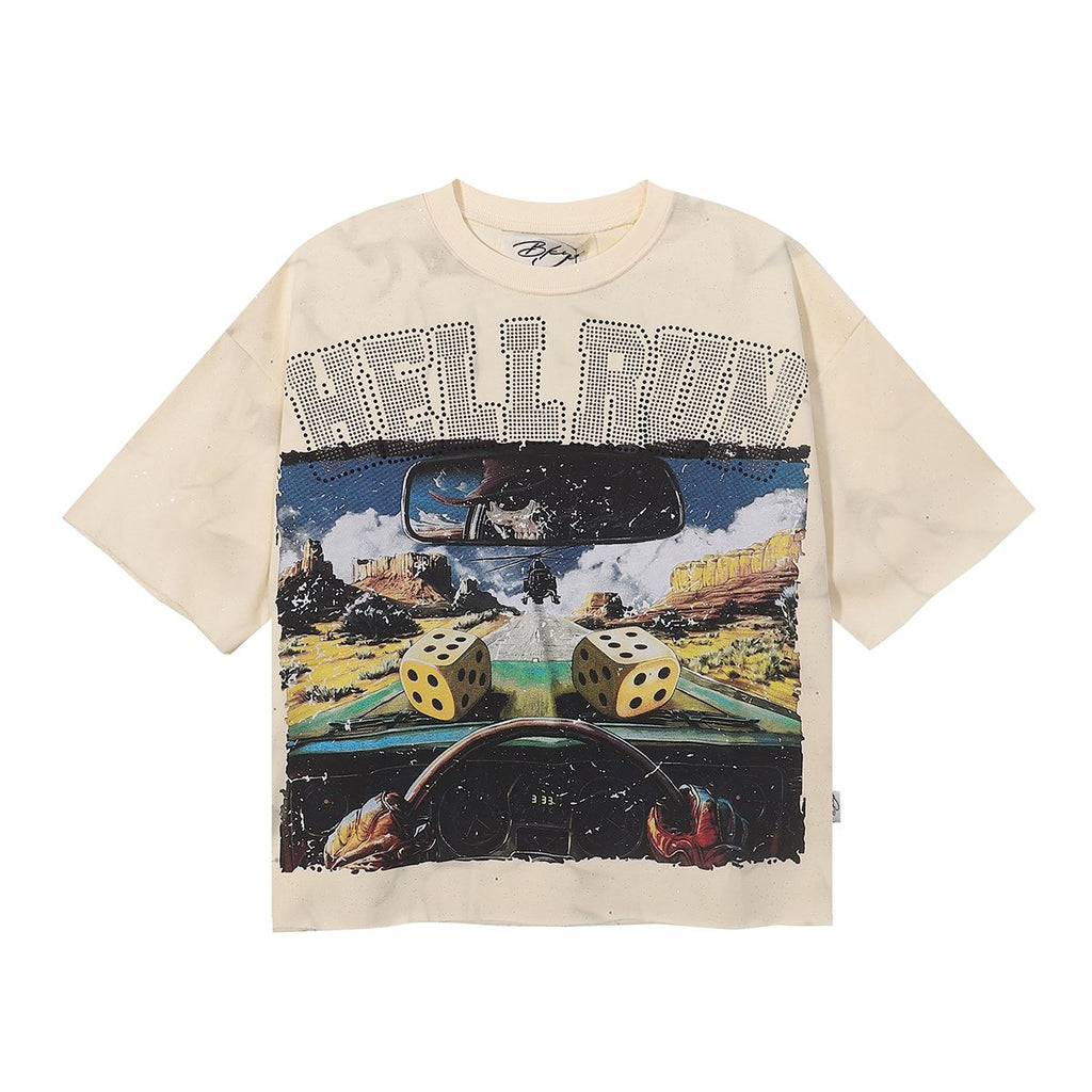 BKYS Revival Roll The Dice Car Graphic Cropped T-Shirt