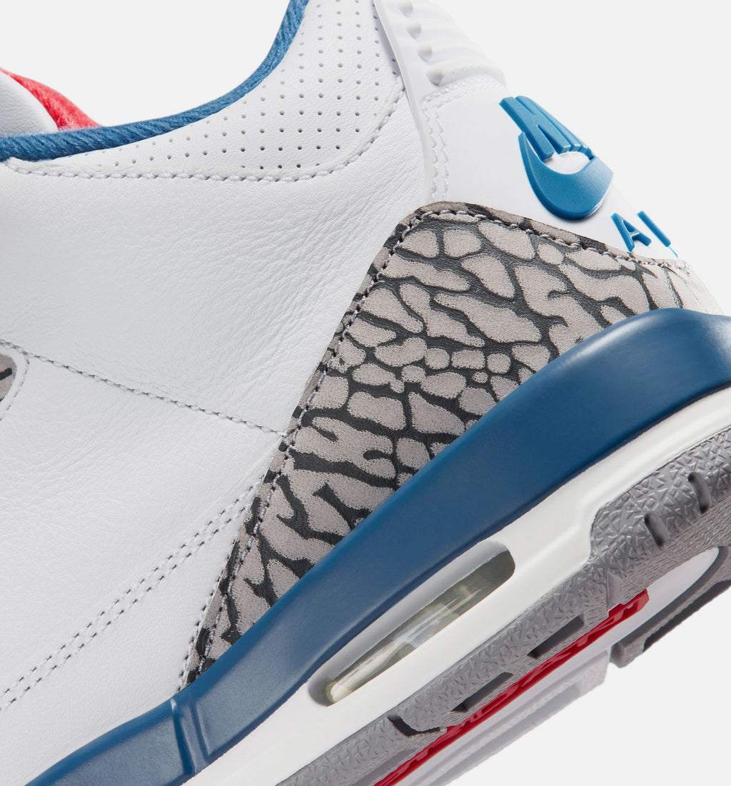 Air Jordan 3 Retro OG True Blue Big Kids' Sneakers - White / Fire Red / True Blue