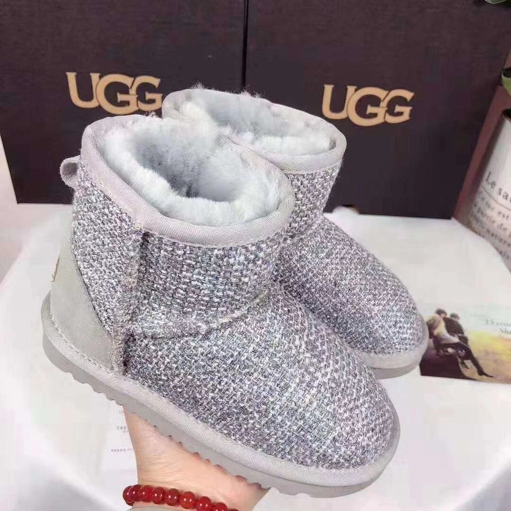Kids Chanel-Style Snow Boots — Chic Grey | New Arrival | In Stock
