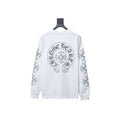 Chrome Hearts 25SS Distressed Horseshoe Round Neck Long Sleeves White