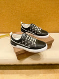 Black and Gray Patterned Low-Top Sneakers