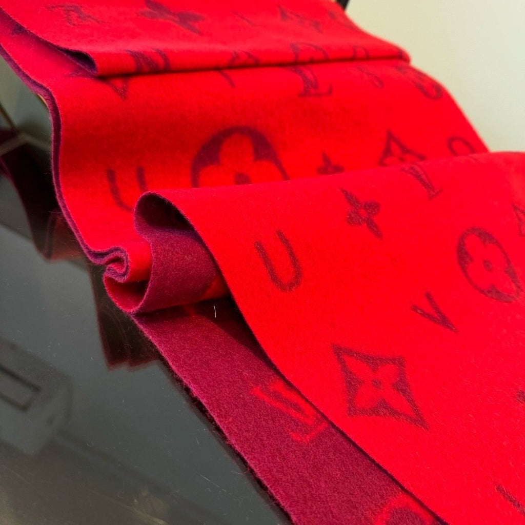 Louis Vuitton Reykjavik 2.0 Red Monogram Scarf