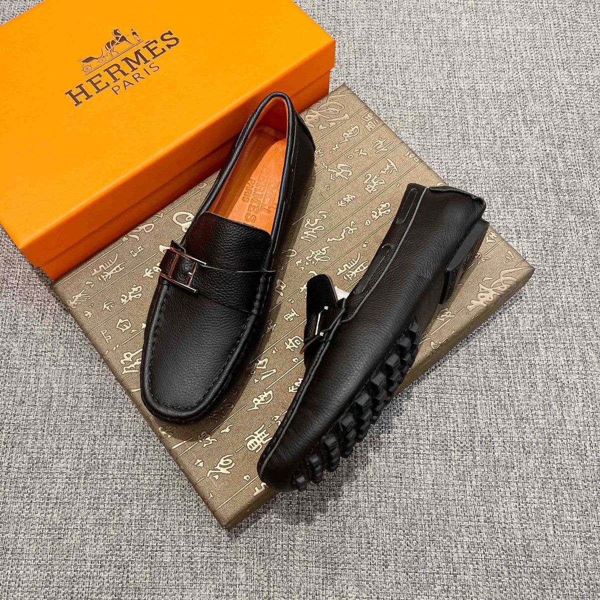 Hermès Black Bar Loafers
