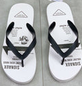 Prada White & Black Graphic Flip-Flops