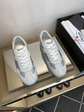 Prada Men's White and Light Gray Low-Top Sneakers
