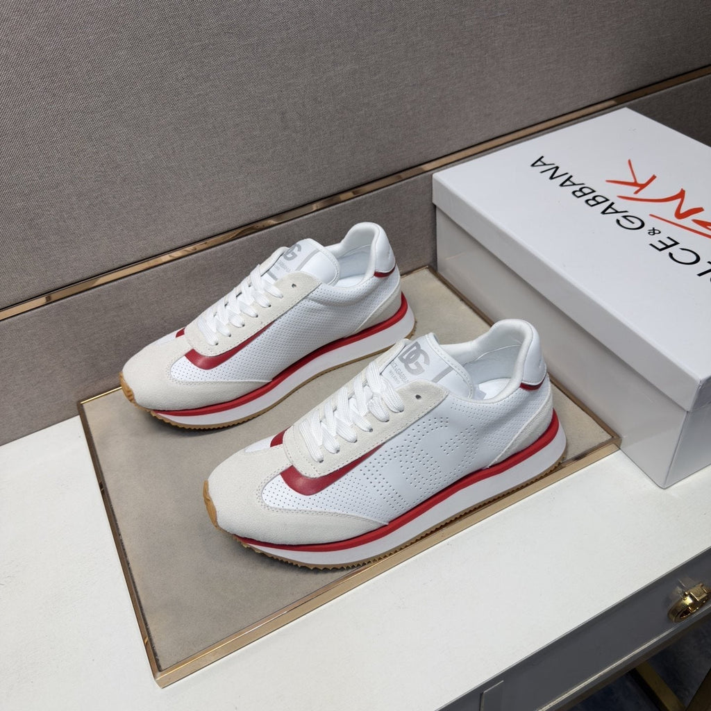 Dolce & Gabbana Men's White Red Gum Sneakers