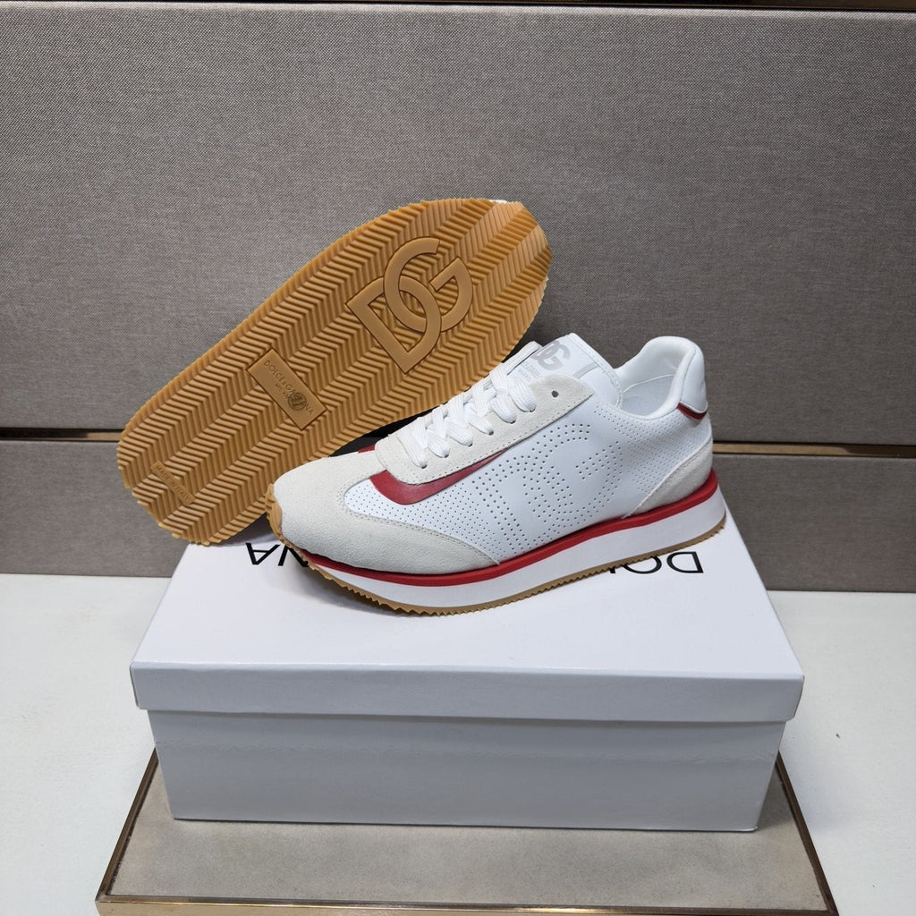 Dolce & Gabbana Men's White Red Gum Sneakers