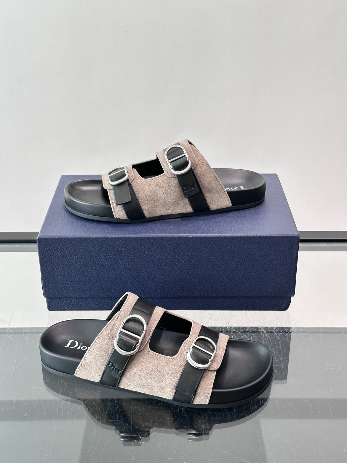 Dior Two-Strap Slide Sandals
