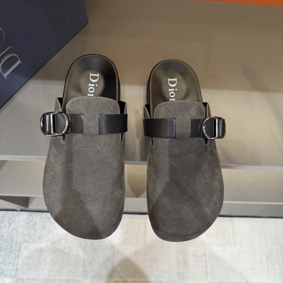 Dior Buckle-Strap Mule Sandals