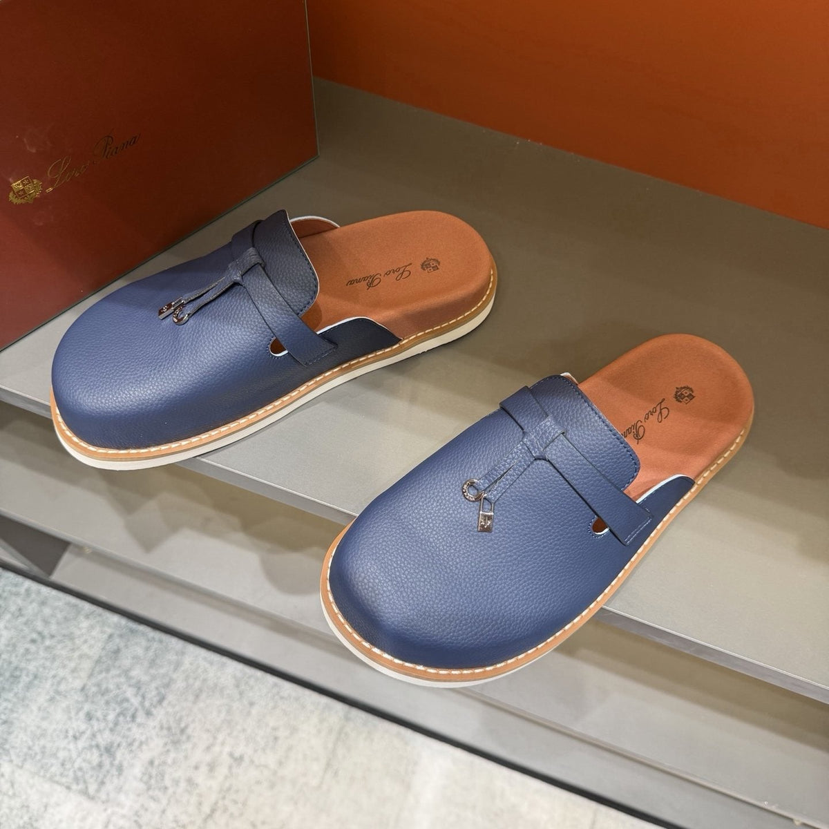 Loro Piana Textured Mule Loafers