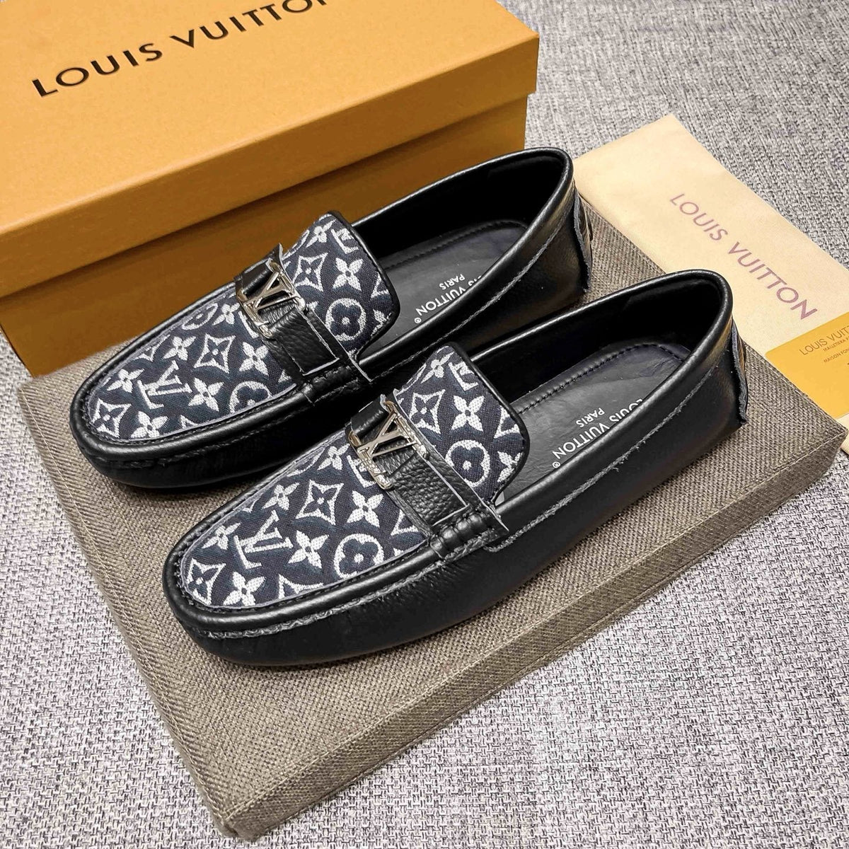 Louis Vuitton Patterned Metal-Accent Slip-On Loafers